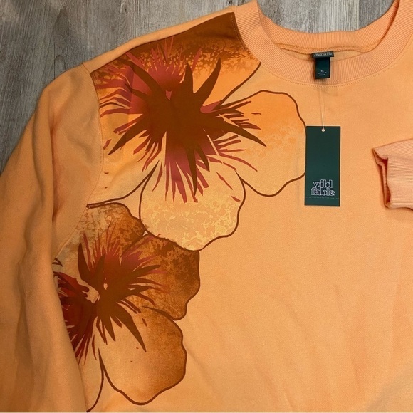 Wild fable peach floral oversized sweatshirt nwt - Picture 7 of 7